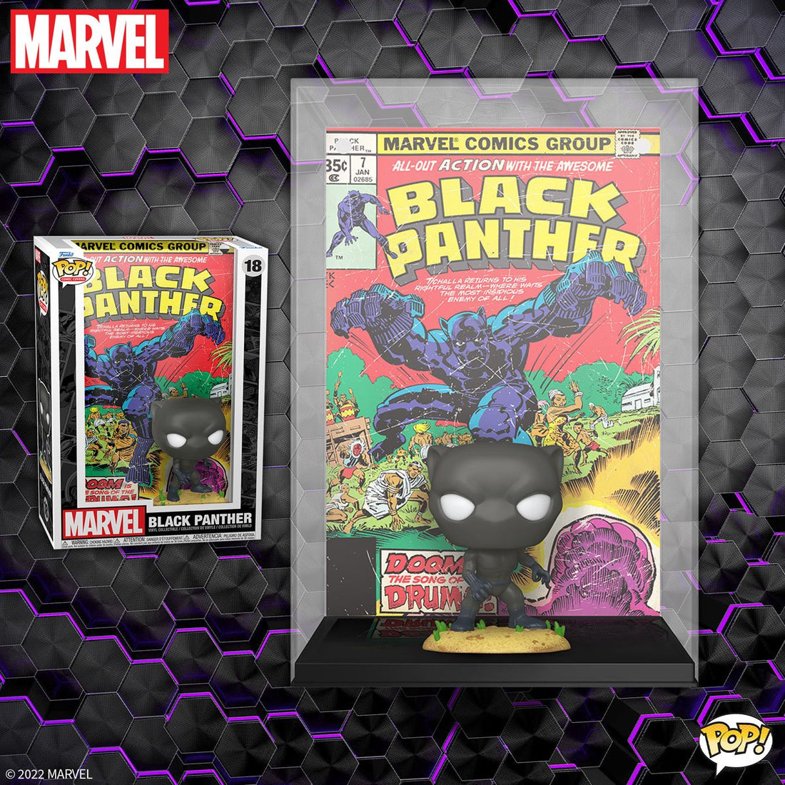 Black Panther Pop! Comic Cover Figure With Case